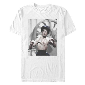 �A�j���L�����N�^�[ �����Y �g�b�v�X T�V���c �O���t�B�b�N Licensed Character Men's Bruce Lee Dragon Stance Graphic Tee White �z���C�g