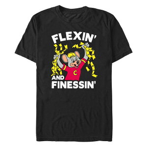 yz CZX LN^[ Y TVc gbvX Men's Chuck E. Cheese Flexin' And Finessin' Graphic Tee Black