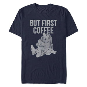 �f�B�Y�j�[ �����Y �g�b�v�X T�V���c �O���t�B�b�N Disney'snowhite And The Seven Dwarfsleepy But Coffee First Men's Graphic Tee Navy �l�C�r�[