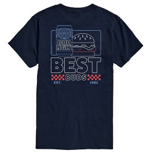 �A�j���L�����N�^�[ �����Y �g�b�v�X T�V���c Licensed Character Men's Bud Light Best Buds Americana Tee Navy �l�C�r�[