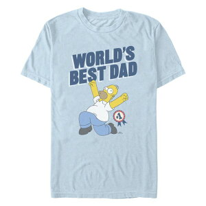 AjLN^[ Y gbvX TVc OtBbN Licensed Character Men's The Simpons Homer World's Best Dad Graphic Tee Light Blue u[