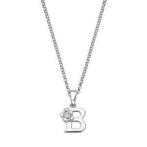 yz Aufbh fB[X lbNXE`[J[Ey_ggbv ANZT[ Little Diva Diamonds Sterling Silver Diamond Accent Initial Pendant - Kids B