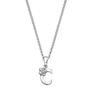 yz Aufbh fB[X lbNXE`[J[Ey_ggbv ANZT[ Little Diva Diamonds Sterling Silver Diamond Accent Initial Pendant - Kids C