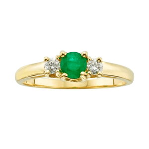 �y���������z �A���u�����f�b�h ���f�B�[�X �����O �A�N�Z�T���[ The Regal Collection 14k Gold Genuine Emerald & 1/6-ct. T.W. IGL Certified Diamond 3-Stone Ring Green