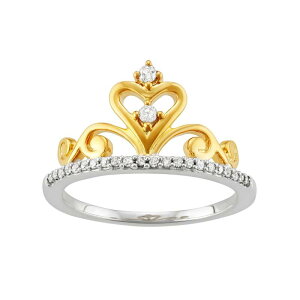 �y���������z �A���u�����f�b�h ���f�B�[�X �����O �A�N�Z�T���[ Two Tone Sterling Silver 1/6 Carat T.W. Diamond Crown Ring Sterling