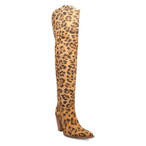 �f�B���S ���f�B�[�X �V���[�Y �u�[�c�E���C���u�[�c �X�G�[�h �q�[�� Dingo Diva Women'suede Knee-Higheeled Boots Leopard �A�j�}��