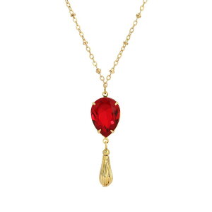 1928 fB[X ANZT[ lbNXE`[J[Ey_ggbv [X 1928 Gold Tone Red Teardrop Crystal Drop Necklace Red bh