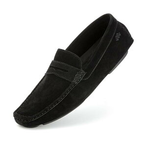 yz ~I}I Y Xb|E[t@[ V[Y Menfs Suede Loafers Comfortable Slip-On Casual Shoes Hand-Stitched Lightweight & Non-Slip Noir