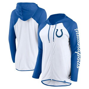 yz t@ieBNX fB[X TVc gbvX Women's Fanatics White/Royal Indianapolis Colts Script Full-Zip Hoodie Clt White