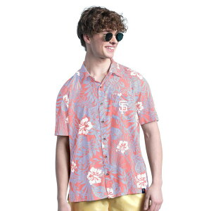 �}���K���[�^�r�� �����Y �g�b�v�X T�V���c Men's Margaritaville Coral San Francisco Giants Palm Shade Party Button-Up Shirt Gnt Pink O �s���N