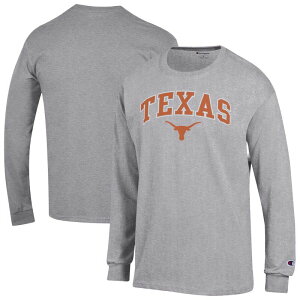�`�����s�I�� �����Y �g�b�v�X T�V���c ���S Men'sChampion Heather Gray Texas Longhorns Arch Over Logo Long Sleeve T-Shirtex Grey �O���[