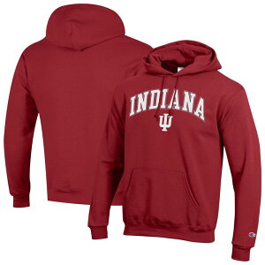 yz `sI Y TVc gbvX Men'sChampion Crimson Indiana Hoosiers Arched Logo Fleece Pullover Hoodie Ind Red