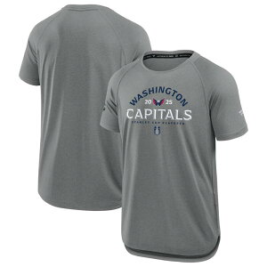 yz t@ieBNX Y TVc gbvX Men's Fanatics Heather Gray Washington Capitals 2025 Stanley Cup Playoffs Authentic Pro Rink Performance T-Shirt Cap Grey