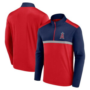 �y���������z �t�@�i�e�B�N�X �����Y T�V���c �g�b�v�X Men's Fanatics Red Los Angeles Angels Unstoppable Quarter-Zip Top Ang Red