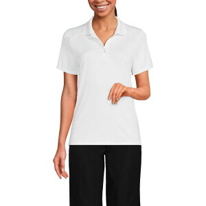 �����Y�G���h ���f�B�[�X �g�b�v�X T�V���c �|���V���c �~�j Women's Lands' End Short Sleeve Feminine Fit Rapidry Polo Shirt White �z���C�g