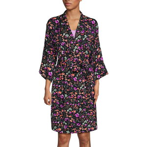 �����Y�G���h ���f�B�[�X �A���_�[�E�F�A �i�C�g�E�F�A Women's Lands' End 2-Piece Pajama Nightgown & Pajama Robe Sleep Set Black Large Floral �u���b�N
