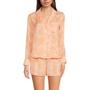 �����Y�G���h ���f�B�[�X �A���_�[�E�F�A �i�C�g�E�F�A �V���[�g�p���c Women's Lands' End 2-pc. Pajama Top & Pajama Shortset Orange Mist Floral �I�����W