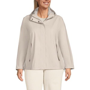 �����Y�G���h ���f�B�[�X �A�E�^�[ �W���P�b�g�E�u���]�� �v���X�T�C�Y Plusize Lands' End Squall Waterproof Rain Slicker Jacket Dusk Gray �O���[