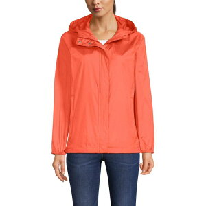 yz YGh fB[X WPbgEu] AE^[ Women's Lands' End Packable Water Resistant UPF 50 Windbreaker Jacket Papaya Orange