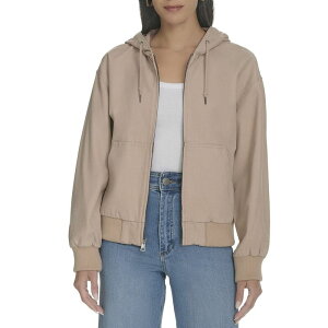 yz [oCX fB[X WPbgEu] AE^[ Women's Levi's Relaxed Cotton Hoodie Bomber Jacket Light Pink
