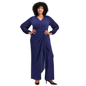 【送料無料】 アベニュー レディース ワンピース トップス Avenue Women's Plus Size Luxe Drape Chiffon Overlay Jumpsuit Nightshade