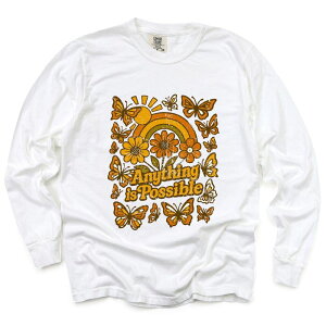 yz Simply Sage Market fB[X TVc gbvX Simply Sage Market Anything Is Possible Daisies Garment Dyed Long Sleeve White