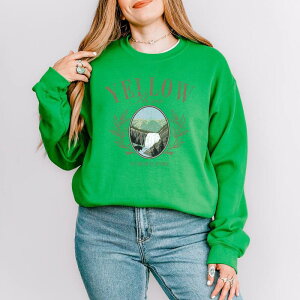 Simply Sage Market ���f�B�[�X �g�b�v�X T�V���c �X�E�F�b�g Simply Sage Market Yellowstone Park Grunge Sweatshirt Grass �Z�[�W