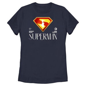 �A�j���L�����N�^�[ ���f�B�[�X �g�b�v�X T�V���c �O���t�B�b�N Licensed Character Juniors' DComicsuperman Classic Shield Kryptonian Heritage Human Upbringingraphic Tee Navy �l�C�r�[