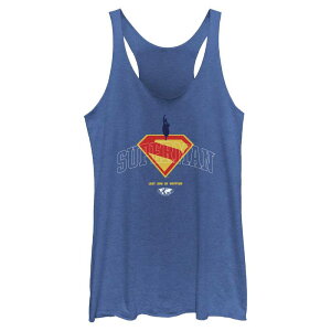 AjLN^[ fB[X gbvX TVc Licensed Character Juniors' DComicsuperman Last Son Of Krypton Tri-Blend Racerback Tank Top Royal Heather wU[
