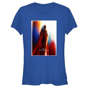 �A�j���L�����N�^�[ ���f�B�[�X �g�b�v�X T�V���c �O���t�B�b�N Licensed Character Juniors' DComicsuperman Movie Poster Fitted Graphic Tee Royal