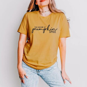 Simply Sage Market ���f�B�[�X �g�b�v�X T�V���c Simply Sage Market You Had Me At Pumpkin Spice Short Sleeve Tee Mustard �}�X�^�[�h