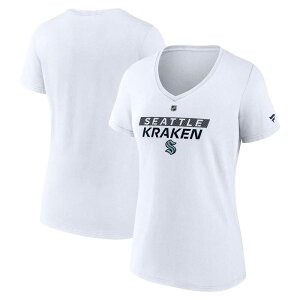 �y���������z �t�@�i�e�B�N�X ���f�B�[�X T�V���c �g�b�v�X Women's Fanatics White Seattle Kraken Authentic Pro Core Primary V-Neck T-Shirt Krk White