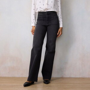 LC Lauren Conrad ���f�B�[�X �{�g���X �f�j���p���c ���C�h���b�O Women's LC Lauren Conrad Super High Rise Wide Leg Denim Trousers Myra Wash �f�j��