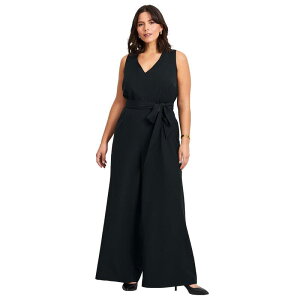 【送料無料】 アベニュー レディース ワンピース トップス Avenue Women's Plus Size Cool Hand Wide Leg Jumpsuit Black