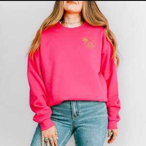 Simply Sage Market ���f�B�[�X �g�b�v�X T�V���c �X�E�F�b�g �h�J Simply Sage Market Embroidered Beach Sunset Sweatshirt Raspberry �Z�[�W