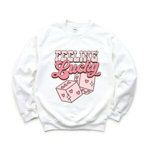 Simply Sage Market ���f�B�[�X �g�b�v�X T�V���c �X�E�F�b�g Simply Sage Market Feeling Lucky Dice Sweatshirt White �z���C�g