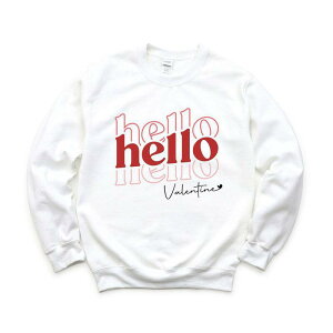 yz Simply Sage Market fB[X TVc gbvX Hello Valentine Stacked Sweatshirt White