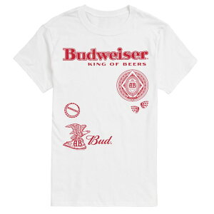 �A�j���L�����N�^�[ �����Y �g�b�v�X T�V���c �g�[�� �O���t�B�b�N Licensed Character Big & Tall Budweiser King Of Beers Icons Graphic Tee White �z���C�g