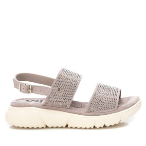 LV^C fB[X V[Y T_ XG[h Women's Flat Suede Sandals By XTI 141243 Open Grey O[