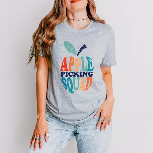 Simply Sage Market ���f�B�[�X �g�b�v�X T�V���c Simply Sage Market Apple Picking Squad Colorful Short Sleeve Tee Heather Grey �O���[