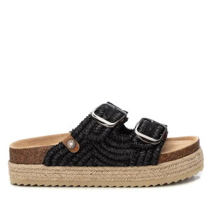 ���t���b�V�� ���f�B�[�X �V���[�Y �T���_�� �v���b�g�t�H�[�� Refresh Women's Footbed Jute Wrapped Platform Sandals By Xti 172720 Black �u���b�N