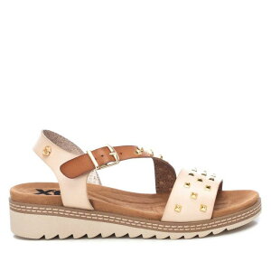 yz LV^C fB[X T_ V[Y Women's Wedge Sandals With Gold Studs Beige 14133004 Beige