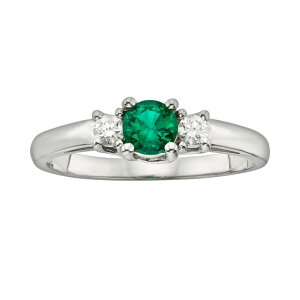 �y���������z �A���u�����f�b�h ���f�B�[�X �����O �A�N�Z�T���[ The Regal Collection 14k White Gold Genuine Emerald & 1/6-ct. T.W. IGL Certified Diamond 3-Stone Ring Green