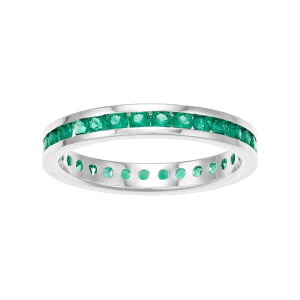 �y���������z �A���u�����f�b�h ���f�B�[�X �����O �A�N�Z�T���[ Traditions Jewelry Company Sterling Silver Channel-Set Lab-Created Emerald Birthstone Ring Sterling