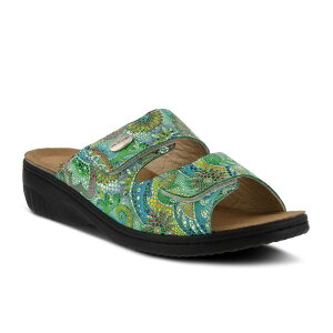 �X�v�����O�X�e�b�v ���f�B�[�X �V���[�Y �T���_�� Flexus by Spring Step Bellasa Women'slide Sandals Green Multi �O���[��