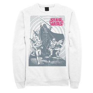 �X�^�[ �E�H�[�Y �����Y �g�b�v�X T�V���c �G���p�C�A �t���[�X �O���t�B�b�N Men'star Wars Retro Empire Collage Graphic Fleece White �z���C�g