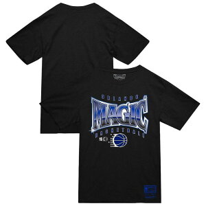 �~�b�`�F��&�l�X �����Y �g�b�v�X T�V���c Men's Mitchell & Ness Black Orlando Magic Worldwide Collection Glow Up T-Shirt Mag Black �u���b�N