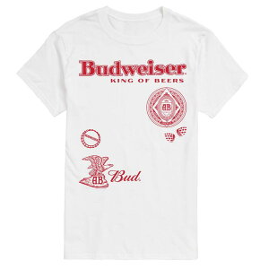 �A�j���L�����N�^�[ �����Y �g�b�v�X T�V���c �O���t�B�b�N Licensed Character Men's Budweiser King Of Beers Icons Graphic Tee White �z���C�g