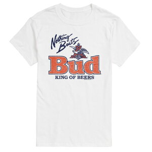 �A�j���L�����N�^�[ �����Y �g�b�v�X T�V���c ���B���e�[�W �O���t�B�b�N Licensed Character Men's Budweiser Nothing Beats A Bud Vintage Graphic Tee White �z���C�g