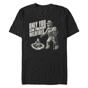 �A�j���L�����N�^�[ �����Y �g�b�v�X T�V���c �O���t�B�b�N Licensed Character Men'smokey The Bear Onlyou Can Prevent Wildfires Graphic Tee Black �u���b�N